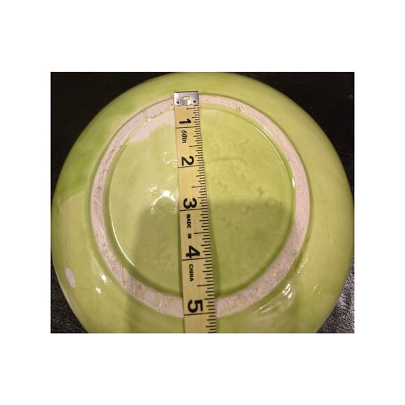 Frank Moreno Mid Century Rare Bowl Planter Pottery Drip Glaze Lime Green 10” - Picture 7 of 7